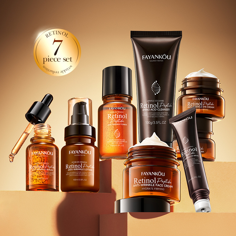 All-english FAYANKOU Retinol Peptide Anti-Wrinkle Seven-piece Moisturizing Skin Care Set Cross-border export wholesale Item Picture