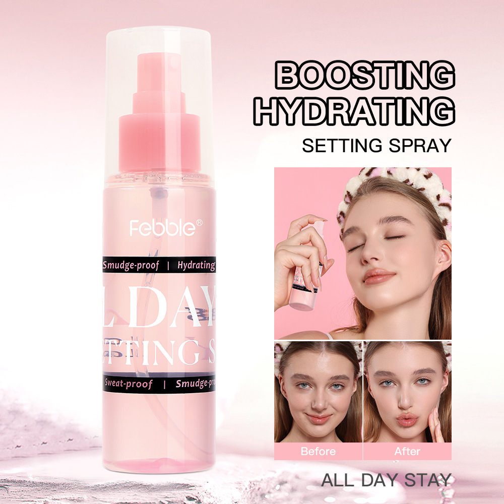FEBBLE cross-border in-stock setting Spray is waterproof, sweat-proof, long-lasting without smudge, moisturizing, oil-controlling and hydrating setting water full figure
