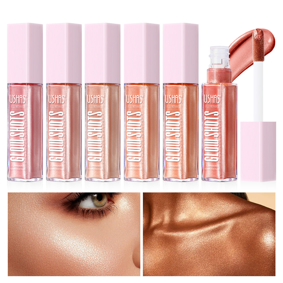 USHAS European and American cross-border stock liquid high-gloss waterproof long-lasting brightening contour multi-purpose FS459A full figure