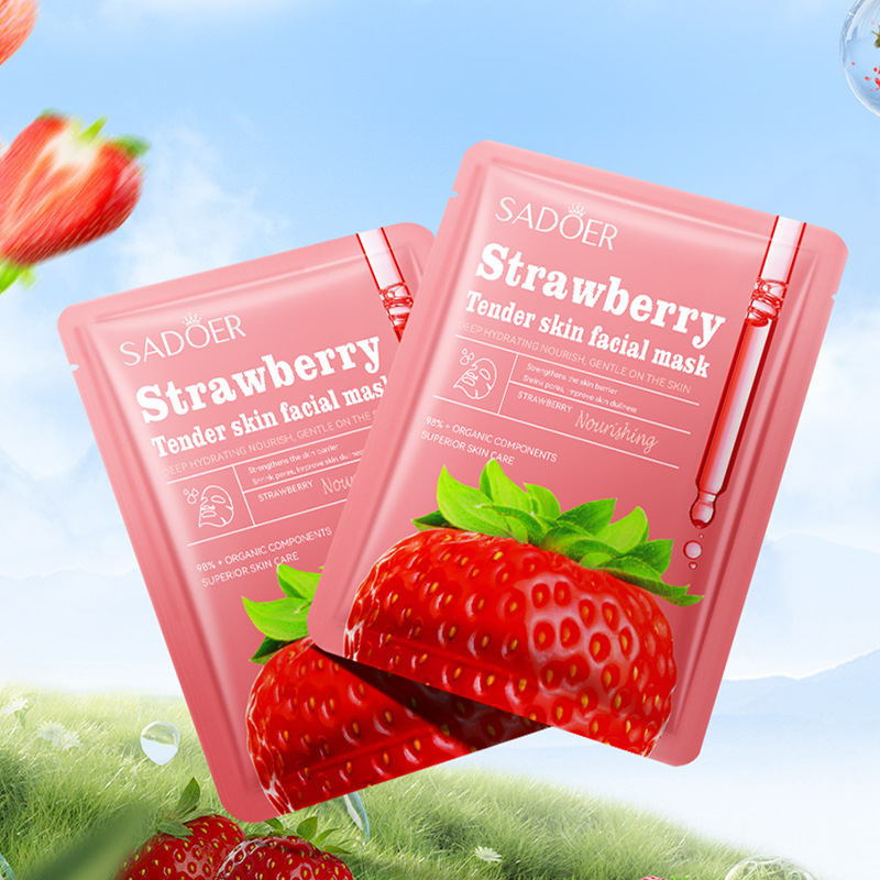 Cross-border export wholesale of SADOER Strawberry Nourishing facial mask Hydrating and Moisturizing Mask in full English Item Picture