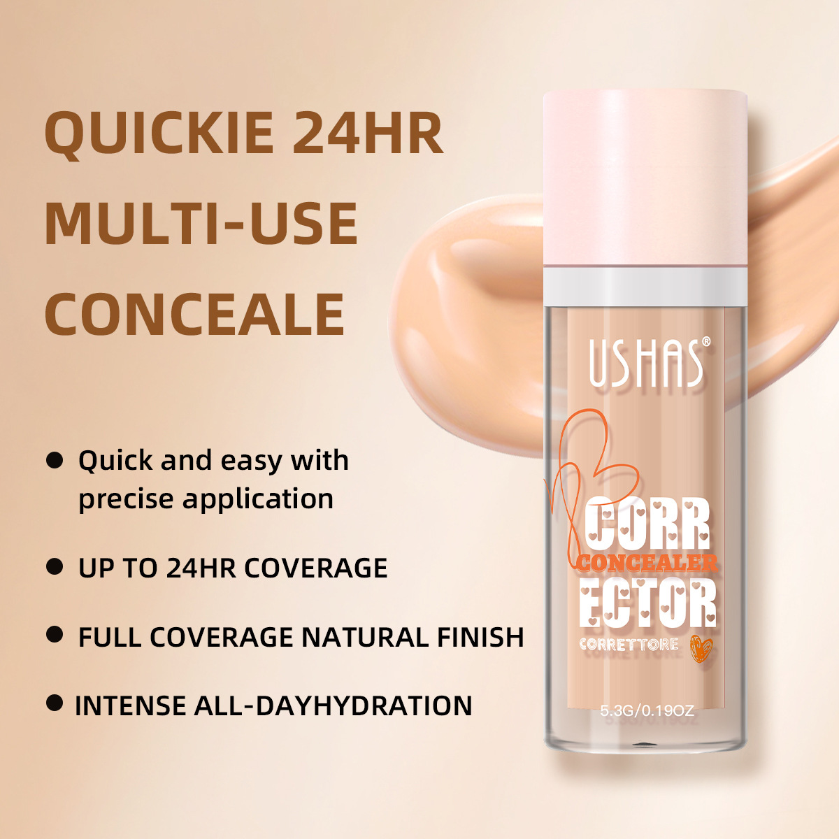 USHAS Cross-border Amazon Hot-selling FS469 Natural Waterproof Long-lasting Concealer Foundation without Smudging Specification drawing