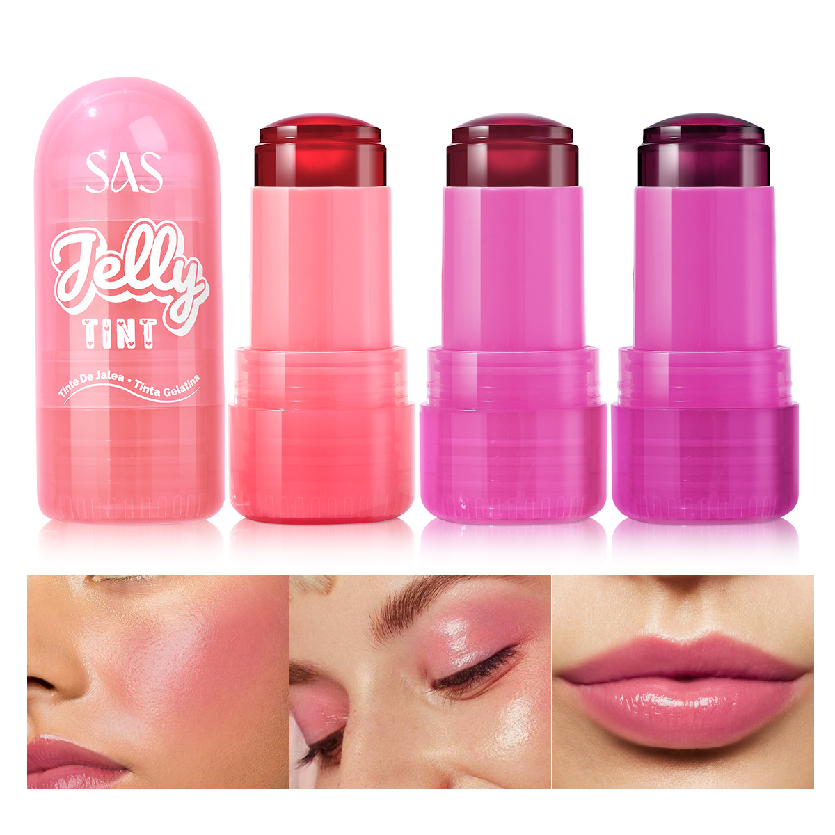 USHAS cross-border best-selling jelly sticks for natural contouring and blush cream for brightening in Europe and America. Wholesale full figure