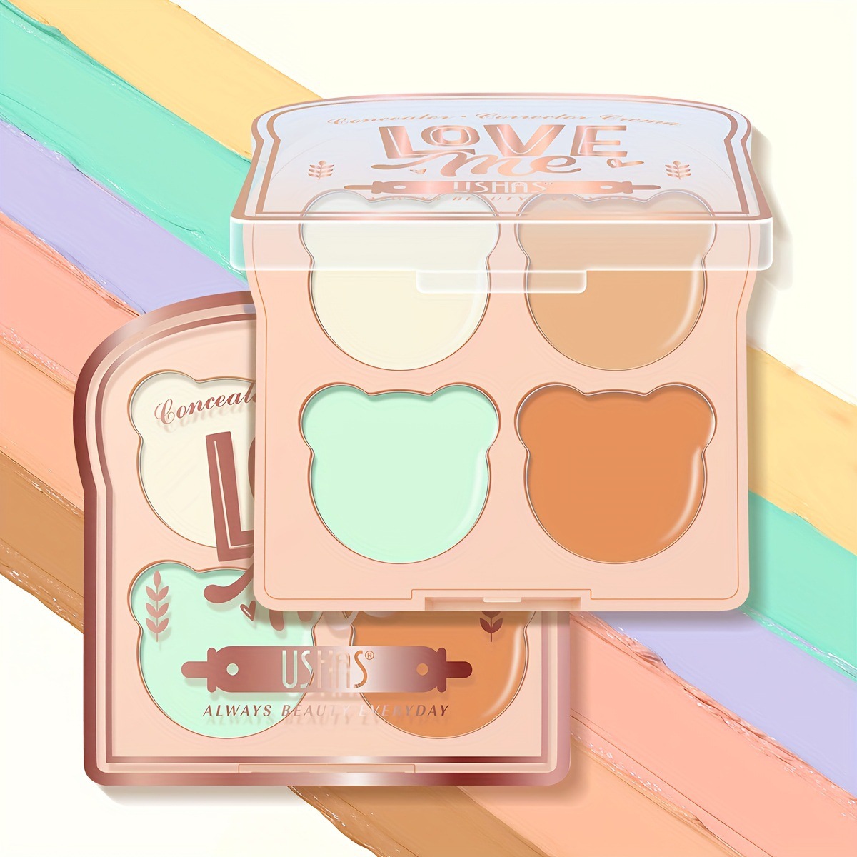 USHAS cross-border in-stock hot seller Concealer Four-color Highlighter Contour and brightening Facial Makeup ES4171A+B full figure