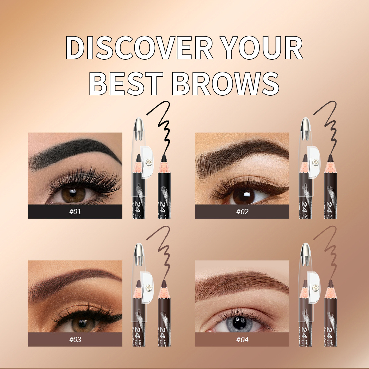 SAS cross-border in-stock eyebrow pencil for Europe and America is waterproof and does not fade easily. Eyebrow dyeing is natural and long-lasting SAP007 details Picture