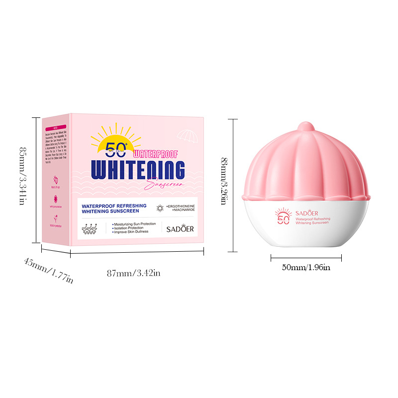 Cross-border wholesale of SADOER waterproof, refreshing, whitening sunscreen and UV-blocking sunscreen lotion in English Item Picture