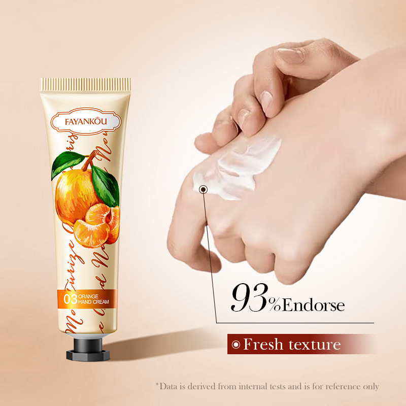 All-english FAYANKOU Orange Hand Cream Moisturizing Autumn and Winter Anti-cracking Hand cream Cross-border export wholesale Application Scenario