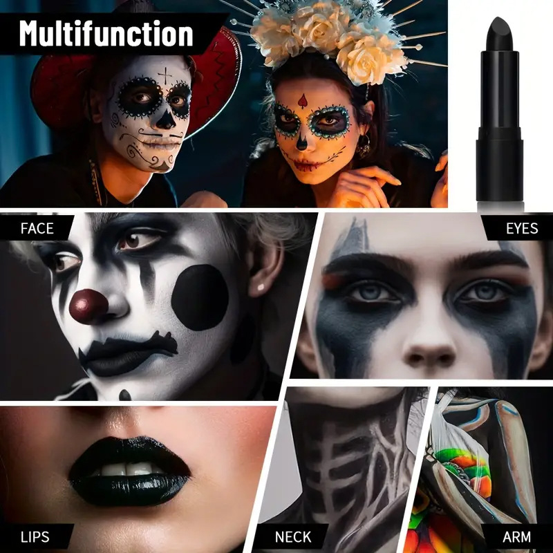 USHAS cross-border foreign trade Halloween in stock black lipstick, waterproof and long-lasting matte lip balm, makeup lip gloss Specification drawing