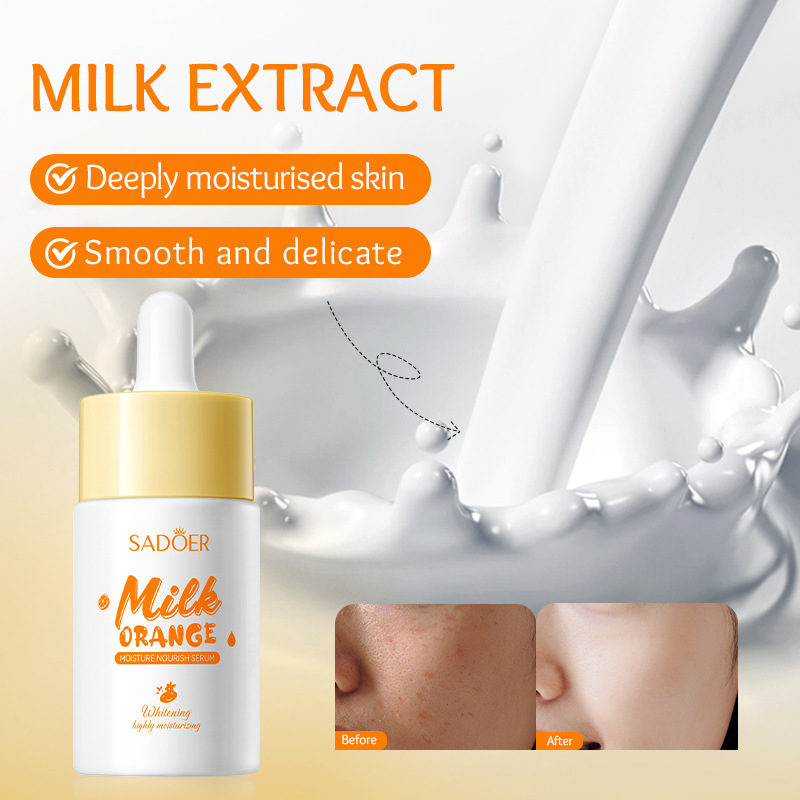 Cross-border export wholesale of SADOER Milk Orange Moisturizing Nourishing Essence and Hydrating Essence in full English Specification drawing