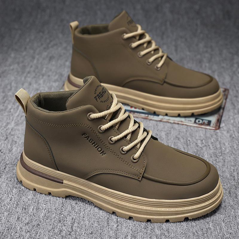 Autumn men's shoes: High-top Dr. Martens boots, men's trendy and versatile thick-soled work boots, leather boots, sports and casual sneakers, and trendy shoes Specification drawing