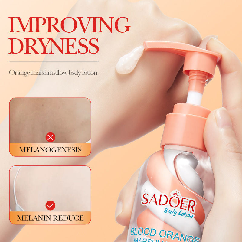 SADOER Blood Orange Marshmallow Body Lotion for Autumn and winter Moisturizing Skin Lotion cross-border export wholesale Application Scenario