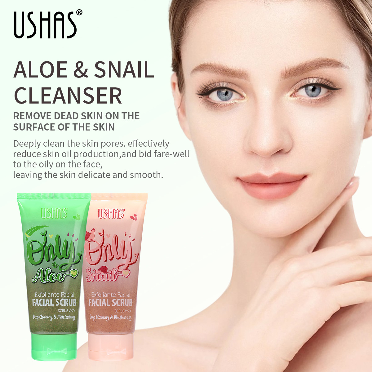 USHAS cross-border hot-selling fruit scrub, body massage, skin cleansing and care bath salt HA343 full figure