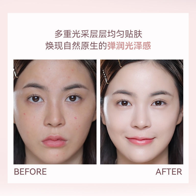 NOVO Double-layer Cushion setting and touch-up two-in-one powder compact, long-lasting without powder sticking or smudging, concealing concealer cushion Item Picture