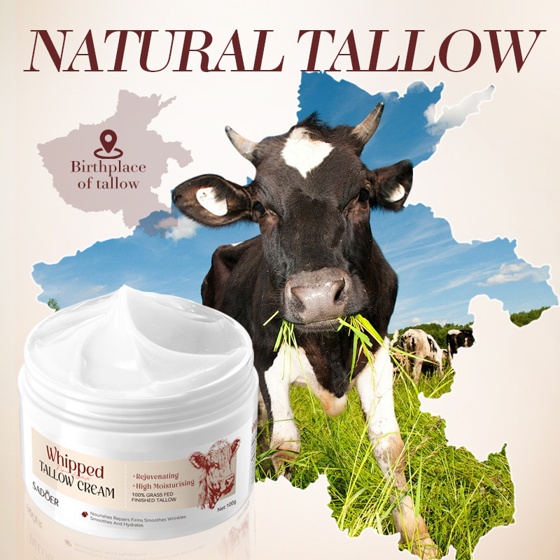 Cross-border export wholesale of 100g SADOER beef tallow Moisturizing Repair Cream and hydrating skin cream Specification drawing