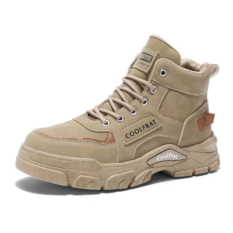 New men's shoes for autumn: High-top Dr. Martens boots, men's trendy and versatile thick-soled anti-slip work shoes, ankle boots, casual work shoes Item Picture