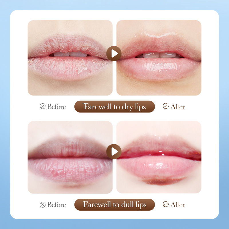 Cross-border export wholesale of SADOER coffee bean lip scrub for autumn and winter moisturizing lip balm Specification drawing