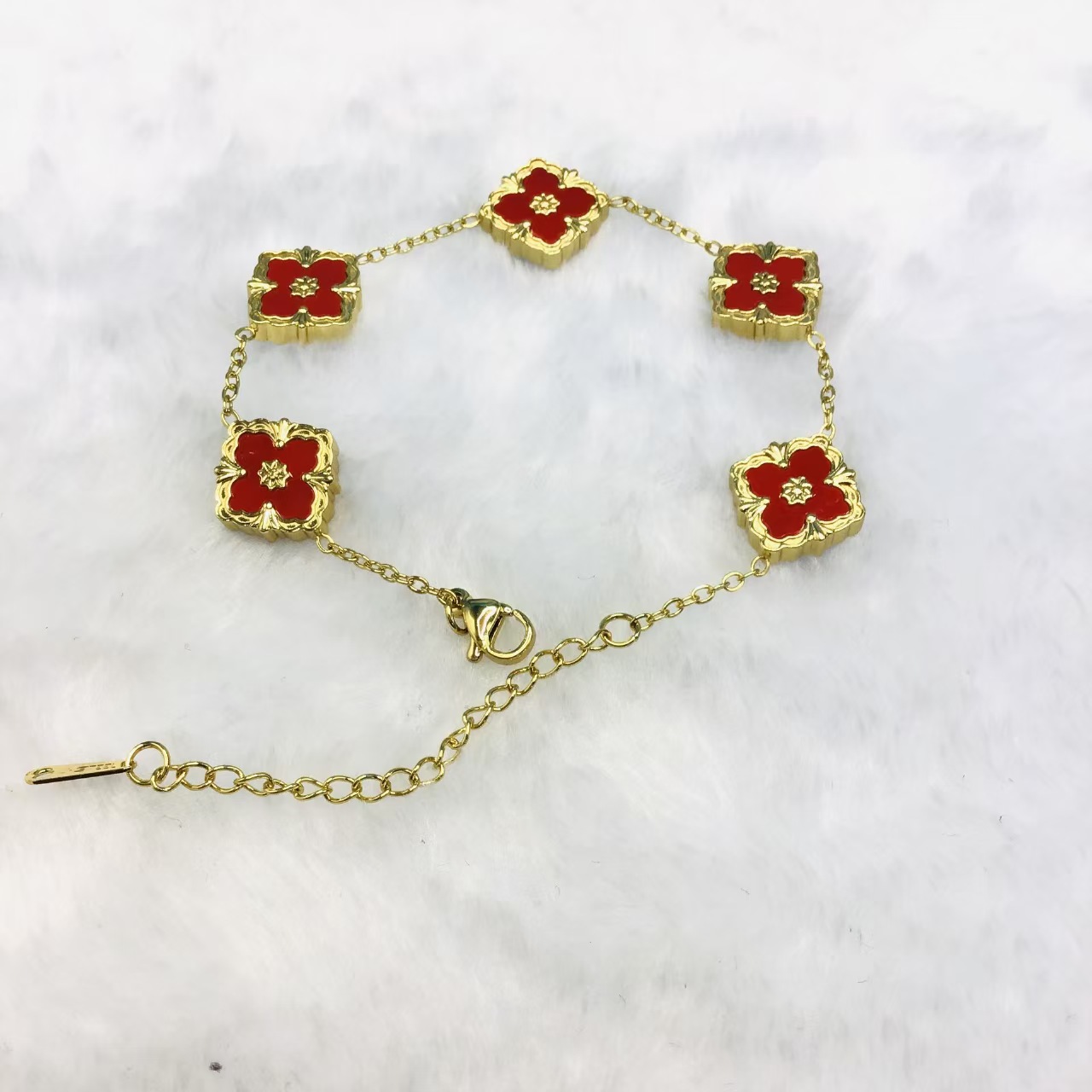 Stainless steel four-leaf clover bracelet, fashionable new titanium steel export bracelet, 18K jewelry bracelet, simple and elegant detail image 6