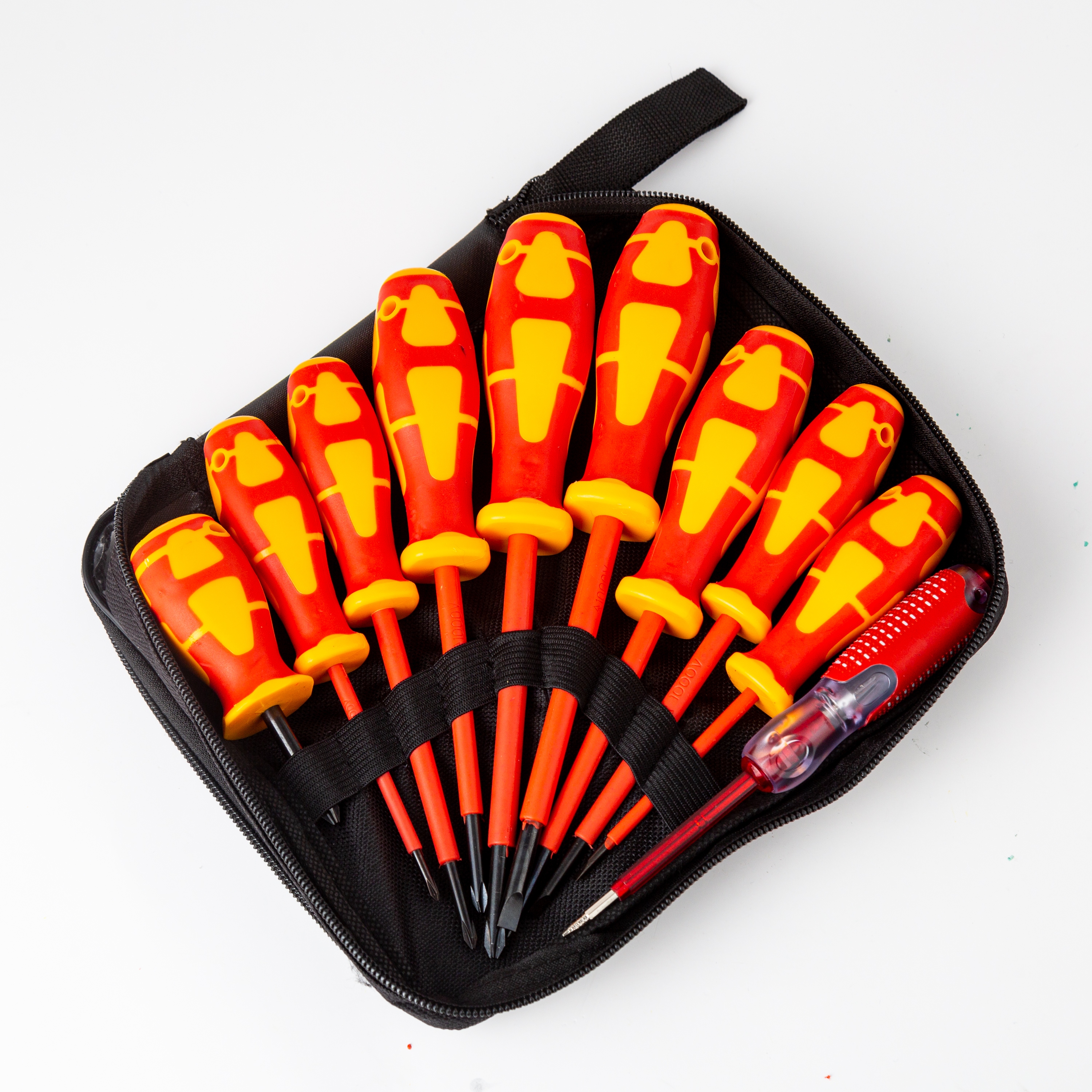 TENHIGH 高邦五金 10pcs 厂家直销电工绝缘螺丝刀 高品质 工业 家用螺丝刀 手动工具 测电笔 多用螺丝刀套装