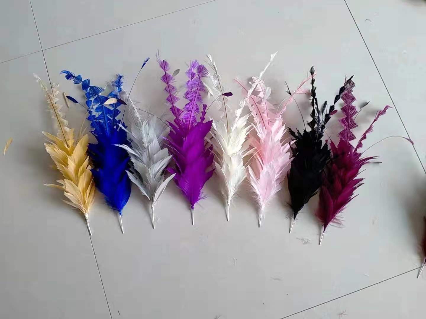 羽毛批发彩色尾巴毛鸡毛diy毽子手工制作材料