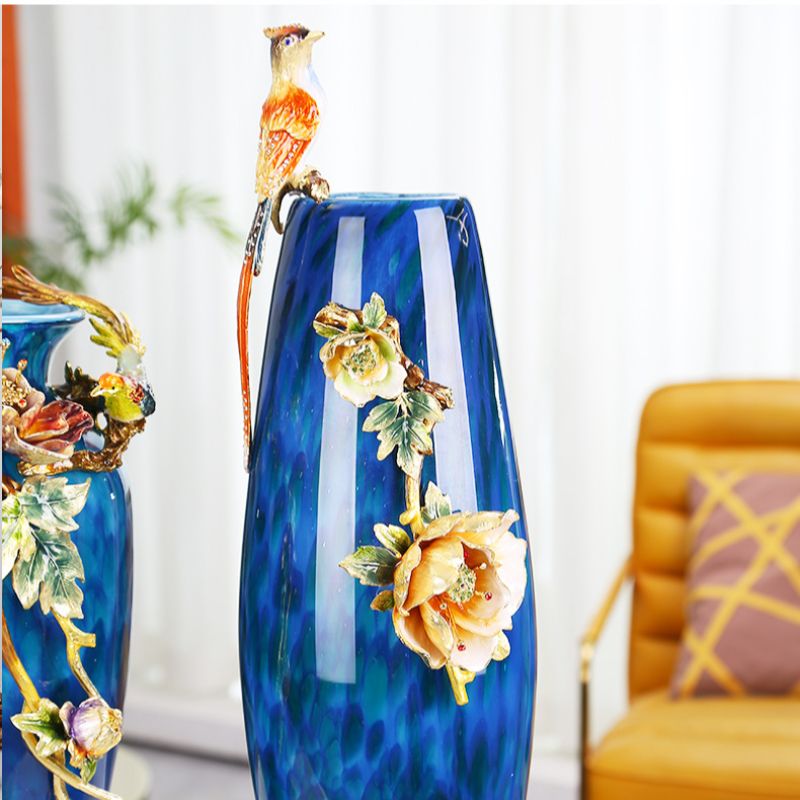 Enamel color vase ornaments, European-style entrance TV cabinet, creative living room glass vase ornaments, home decoration ornaments pic 5