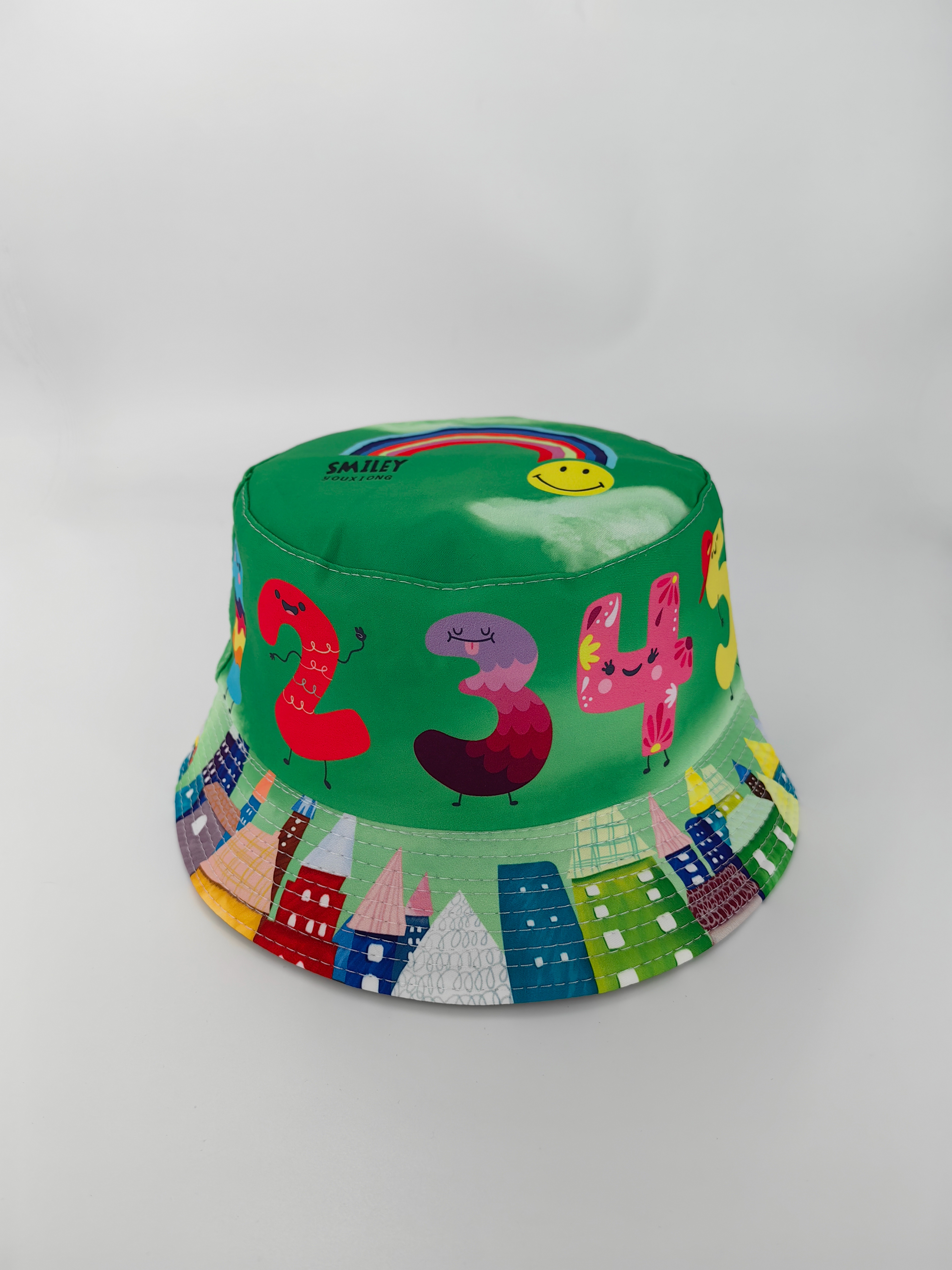 Spring and summer new styles 12345678, various expressions, double-sided wearing fisherman's hat, cute cartoon, versatile, outdoor sun protection, foldable, convenient to carry, men's and women's same style, pier circumference 54CM fisherman's hat Application Scenario