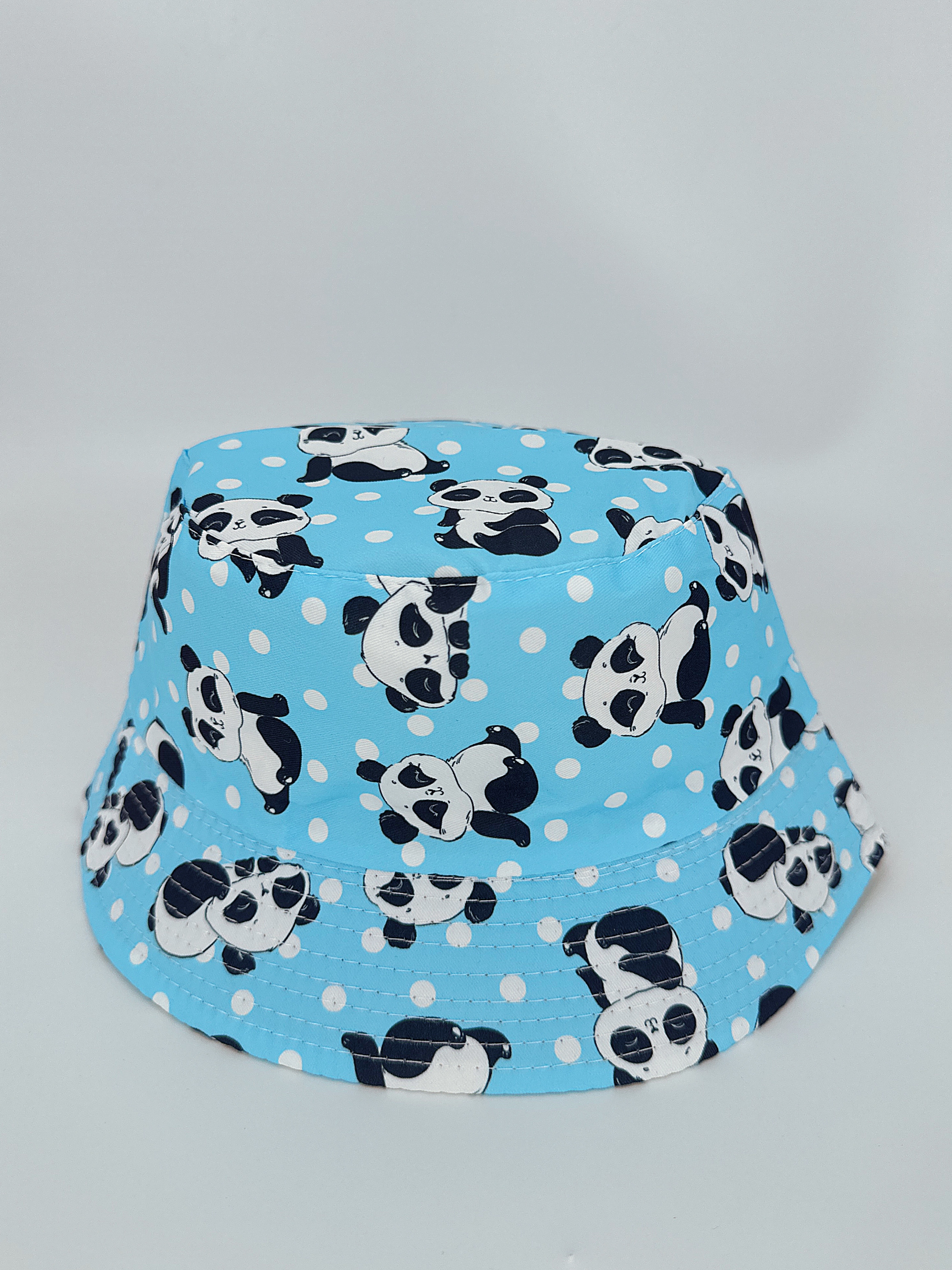 New spring and summer panda double-sided fisherman's hat, cute cartoon, versatile, outdoor sun protection, foldable for easy carrying, unisplendable, 54CM fisherman's hat for both men and women Application Scenario