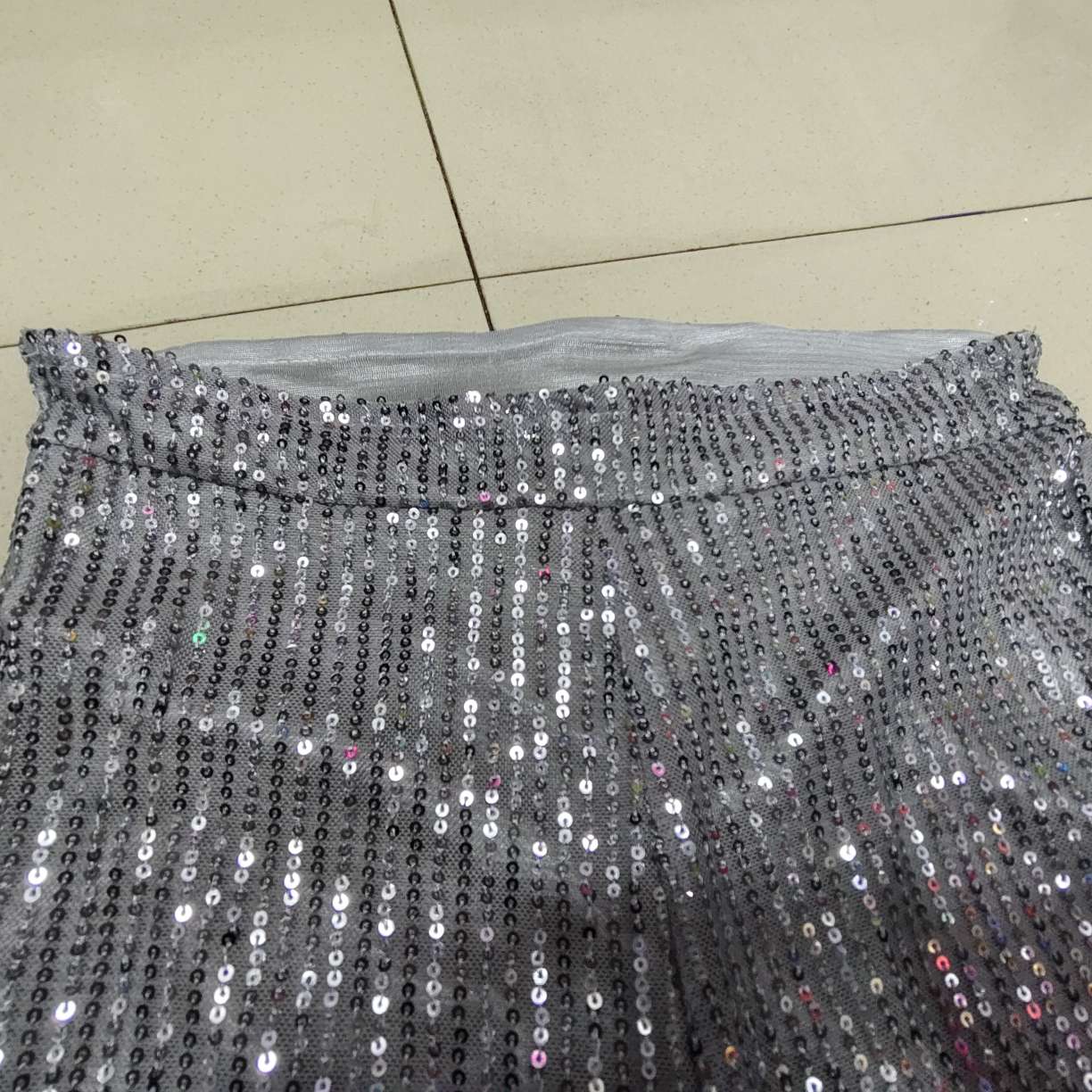 Factory direct-selling 支持定制欧美跨境女装高腰时尚休闲裤亚马逊亮片宽松垂感阔腿裤舞台派对节日服详情图4