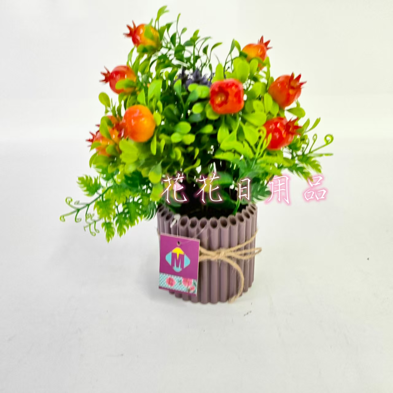 Artificial flowers, artificial flower bonsai, plastic POTS, artificial fruits, decorative ornaments details Picture