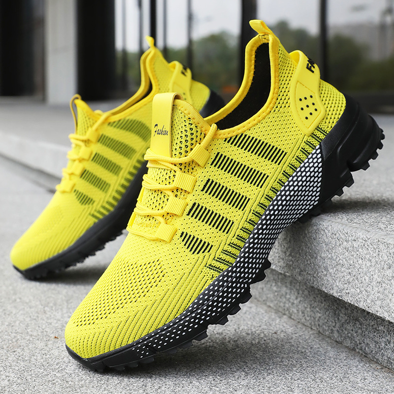 Men's shoes and sports shoes cross-border consignment, large-sized flying woven single shoes, soft-soled comfortable running shoes, breathable and non-smelly feet, mesh shoes Specification drawing