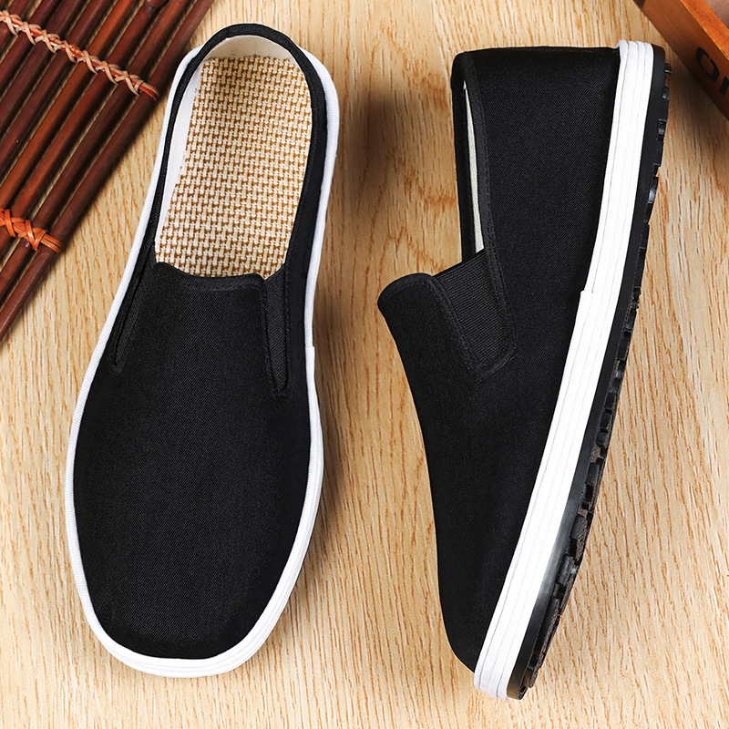 Men's shoes with multi-layer soles, cloth shoes, old Beijing cloth shoes, shoes for middle-aged and elderly fathers, breathable, sweat-wicking and non-smelly feet, mugwort shoes, single shoes details Picture