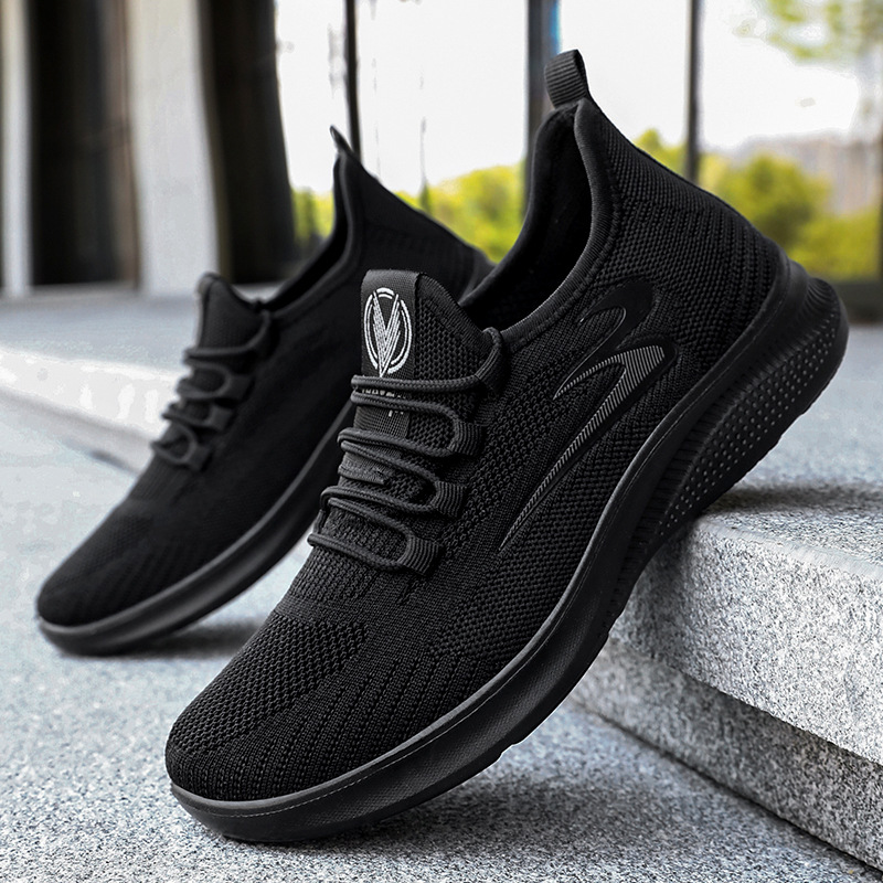 Men's sports shoes cross-border consignment, breathable and non-smelly feet, mesh shoes, soft-soled and comfortable running shoes, versatile men's single shoes details Picture