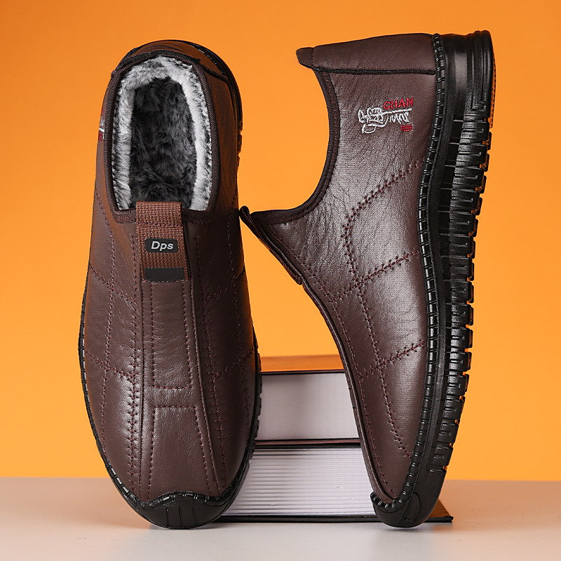 Men's winter versatile cotton shoes, cross-border large-sized leather boots, cold-proof and warm snow boots, fleece and thickened cotton boots, men's boots Application Scenario