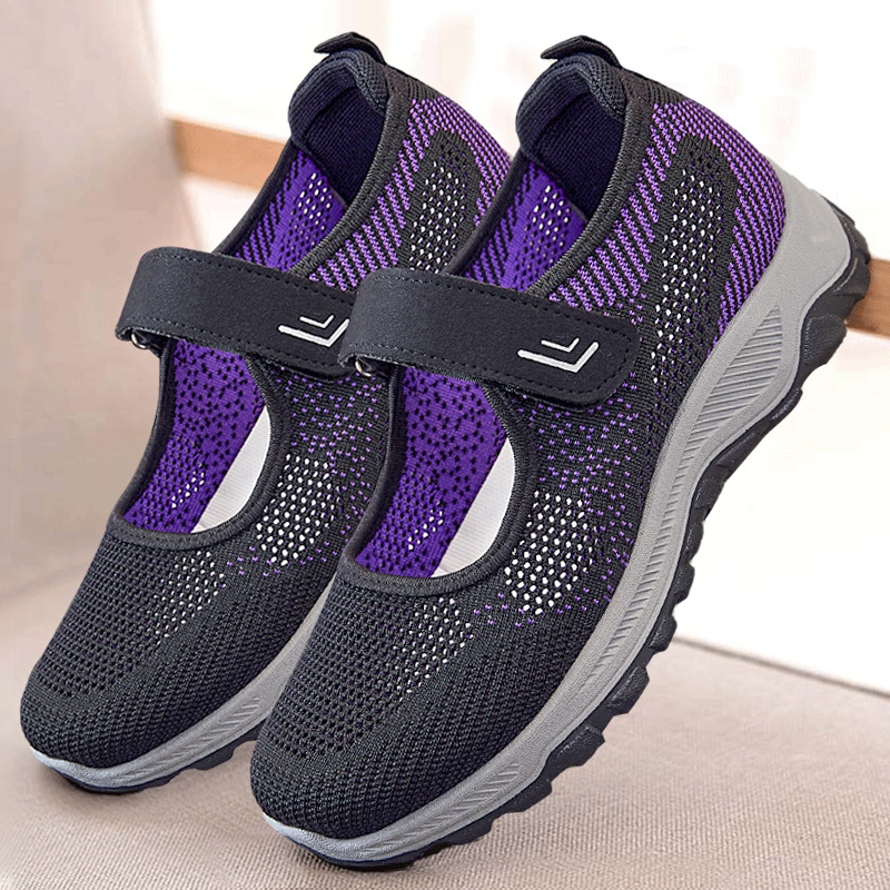Shoes for women, cross-border women's shoes, mom shoes, walking shoes for the middle-aged and elderly, casual shoes, lazy people, one-foot Velcro shoes for the elderly details Picture