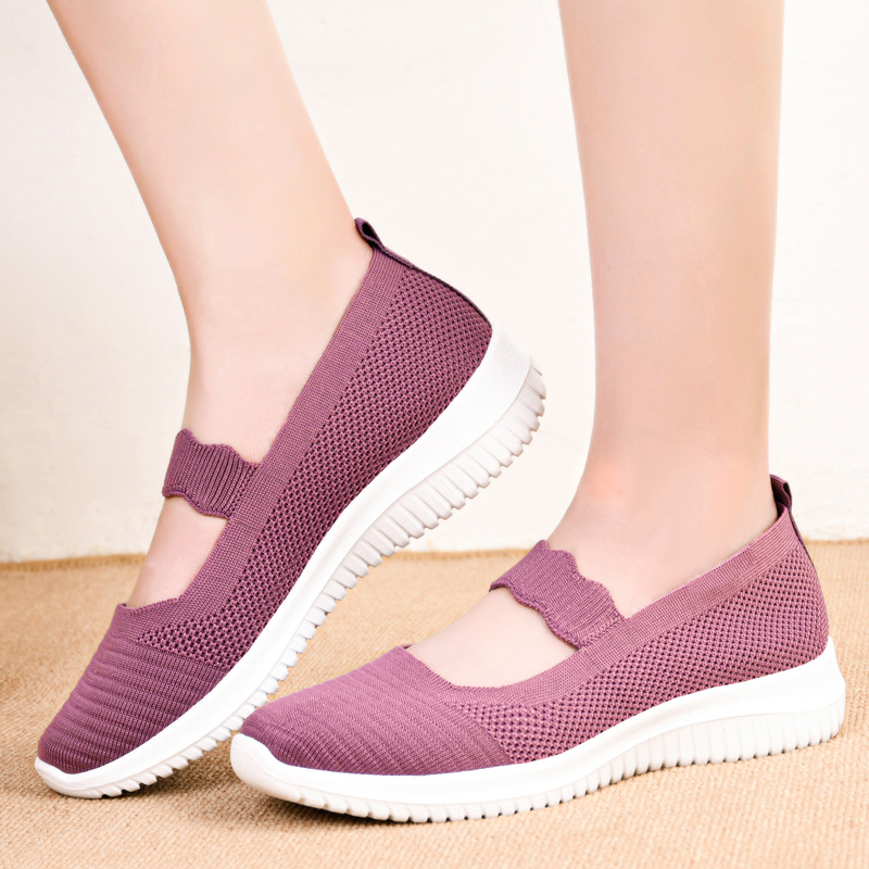 Summer's new women's casual shoes, fashionable shallow-mouthed soft-soled mom shoes, one-step women's shoes, large-sized cross-border women's shoes Specification drawing
