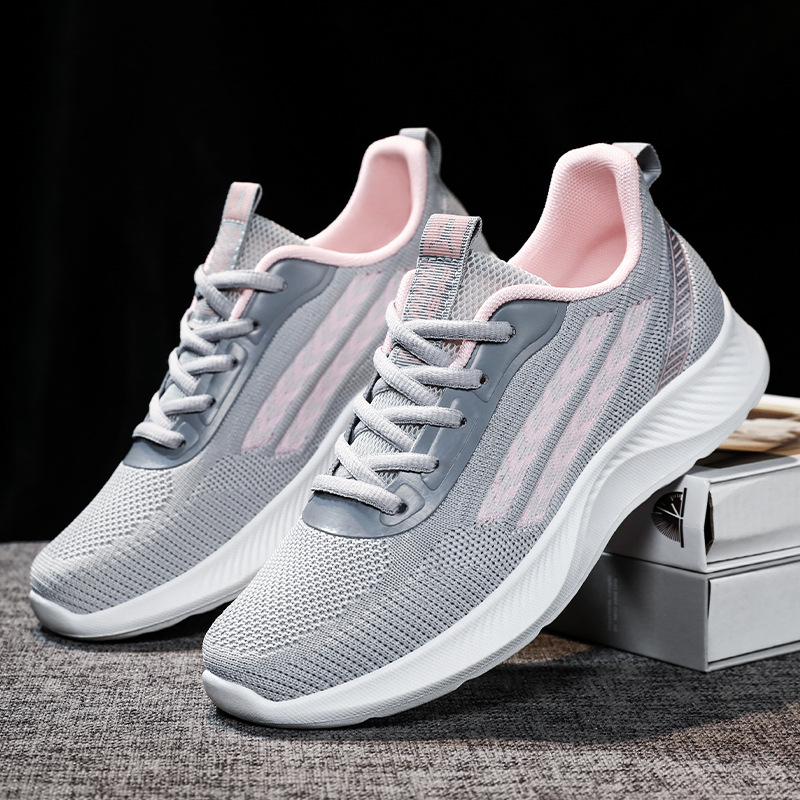 Spring new breathable casual sports single shoes for women, factory wholesale of large-sized Korean version height-increasing mesh shoes for women Specification drawing