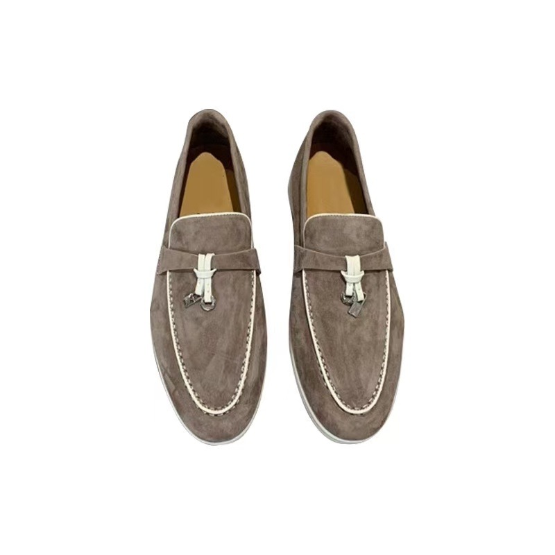 202424 New genuine leather loafers, Italian LP lazy shoes, men's and women's trendy shoes, flat casual shoes for women Item Picture