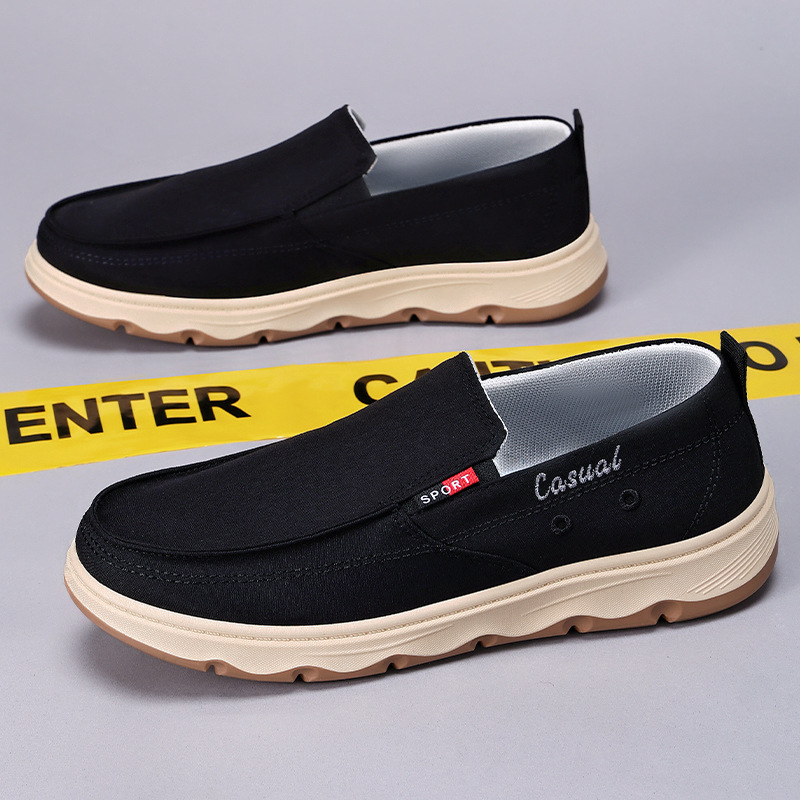 Men's casual shoes, soft-soled old Beijing cloth shoes, breathable single shoes, one-step lazy shoes, versatile men's shoes, workwear shoes Application Scenario