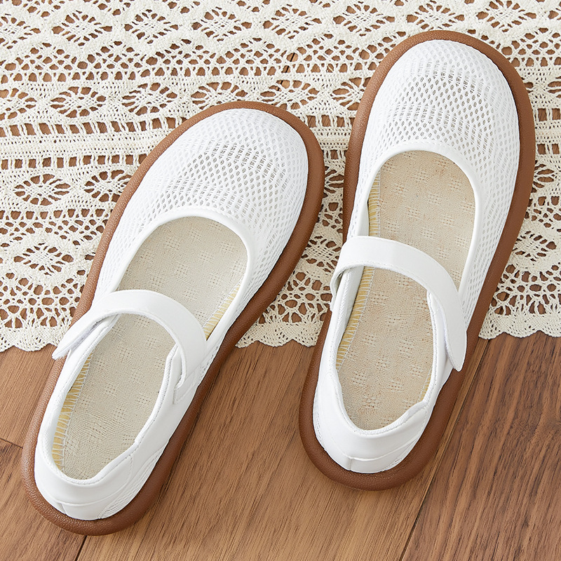 Japanese-style sweet girl-style casual shoes for women, solid color and simple foreign trade women's shoes, shallow opening breathable net shoes Application Scenario