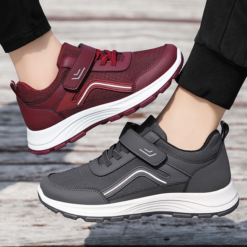 Women's versatile walking shoes, spring comfortable soft-soled sports shoes, mom shoes, Velcro, middle-aged and elderly couples, and senior shoes details Picture