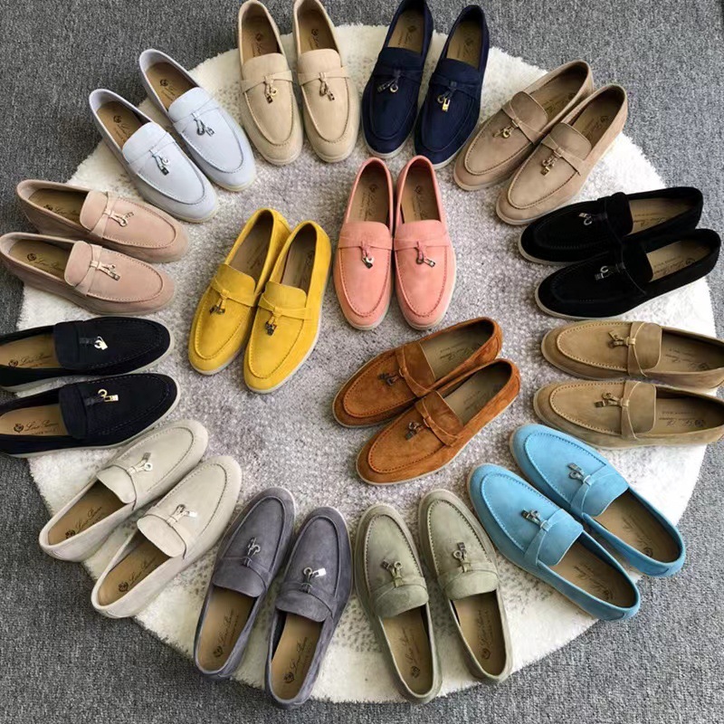 LP Single-shoe Women 2024 British style casual flat fringed buckle versatile soft-soled comfortable loafers full figure