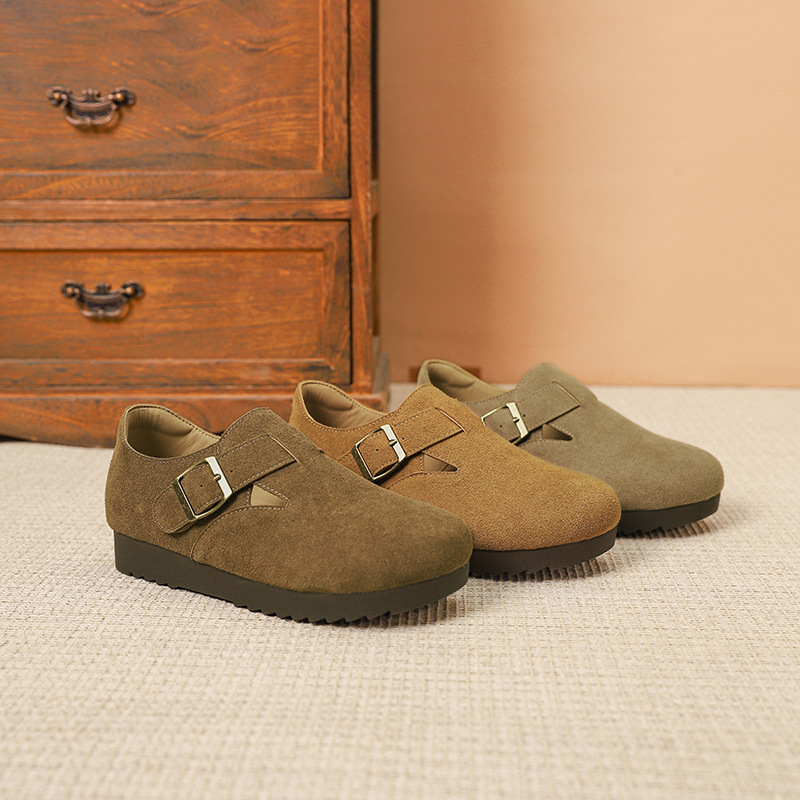 Thick-soled full-wrap Boken shoes for women, new 2024 spring and autumn style, one-step wear, ugly and cute Boken bean shoes for women, single shoes full figure