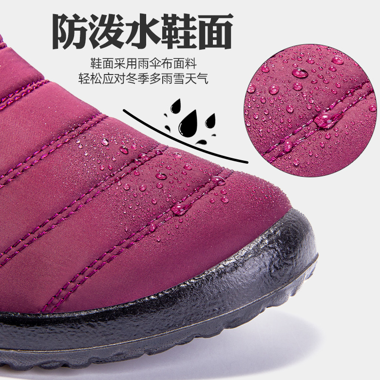Wholesale of cotton shoes for women, cross-border large-sized women's shoes, export snow boots with fleece and thickened warmth, short boots, TEMU cotton boots for women details Picture