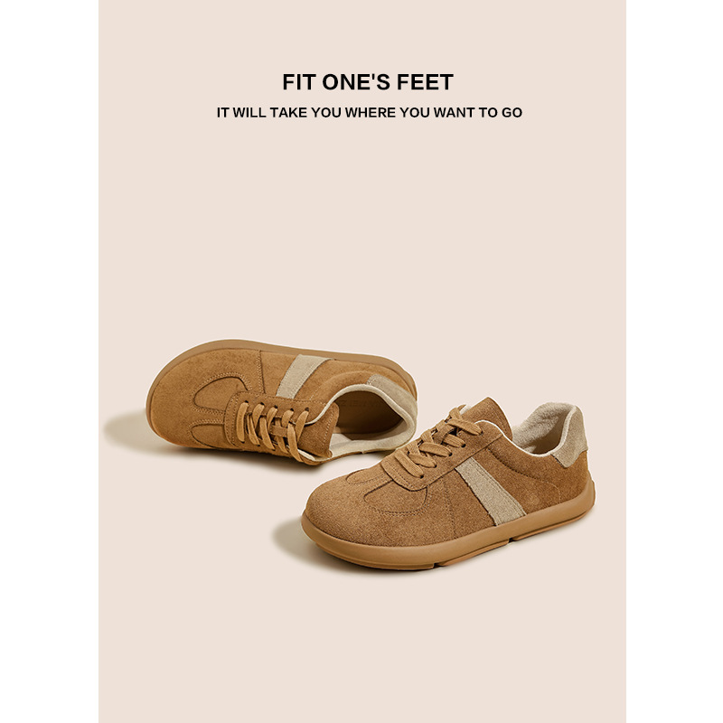 Mango head Maillard training sneakers for women's 2024 autumn new style Forrest Gump shoes, cowhide maternity board shoes, flat Boken shoes details Picture