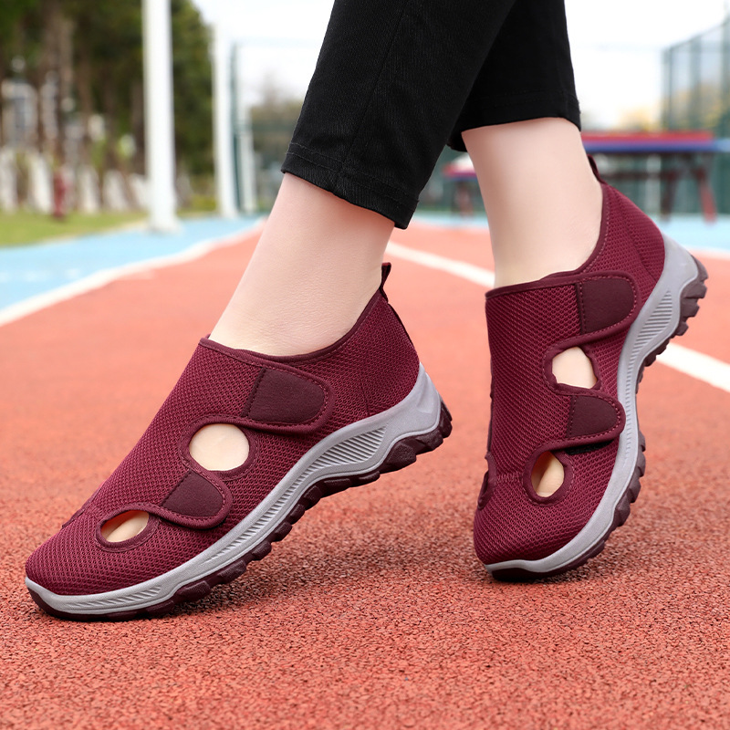 Summer women's shoes with soft soles that don't cause foot fatigue, mom's shoes, convenient Velcro shoes for the elderly, and walking shoes for middle-aged and elderly people Specification drawing
