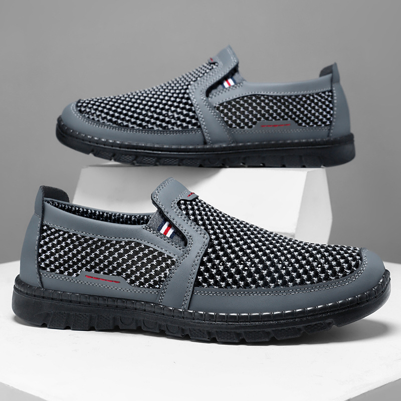 Men's shoes, summer mesh men's shoes, polyurethane lightweight old Beijing cloth shoes, soft-soled comfortable shoes, men's casual shoes details Picture