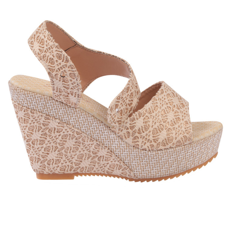 Cross-border foreign trade Women's 2022 Summer New style wedge heel fish-mouth sandals Women's lace-up fashionable high-heeled open-toe sandals details Picture