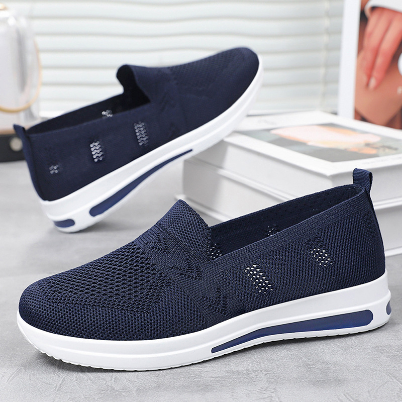 Women's casual shoes, cross-border woven breathable mesh shoes, one-foot shoes for middle-aged and elderly mothers, soft-soled comfortable single shoes Application Scenario