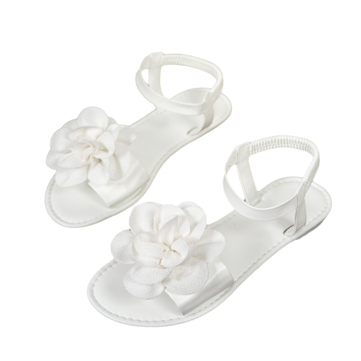 New Bohemian-style large-sized flower-buckle flat beach sandals for women in the summer and autumn of 2025 Item Picture