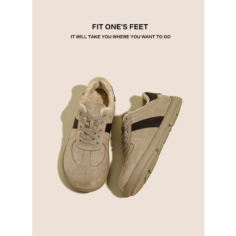 Genuine leather thick-soled Dexun shoes for women's 2024 autumn new retro casual sports board shoes, color-block Forrest Gump shoes, Boken shoes full figure