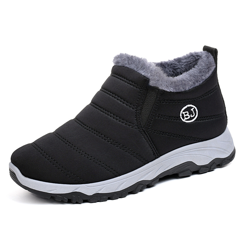 New style of cotton shoes for men, old Beijing cotton boots, cross-border large-sized short boots wholesale, one-foot fleece and thickened warm snow boots Item Picture