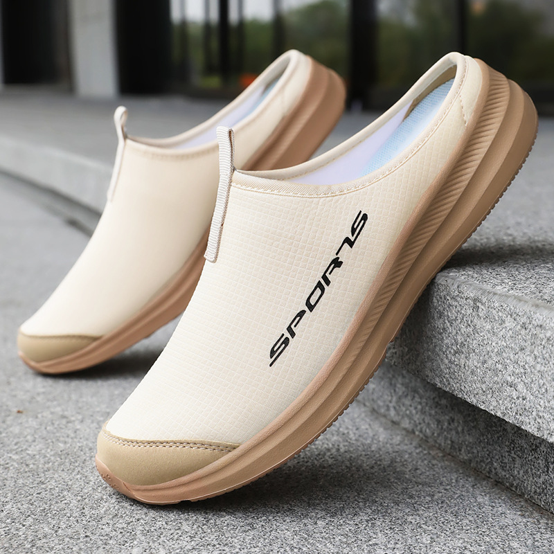 Half-slipper men's cross-border large-sized summer outerwear breathable men's shoes, one-step lazy shoes, backless flip-flops full figure